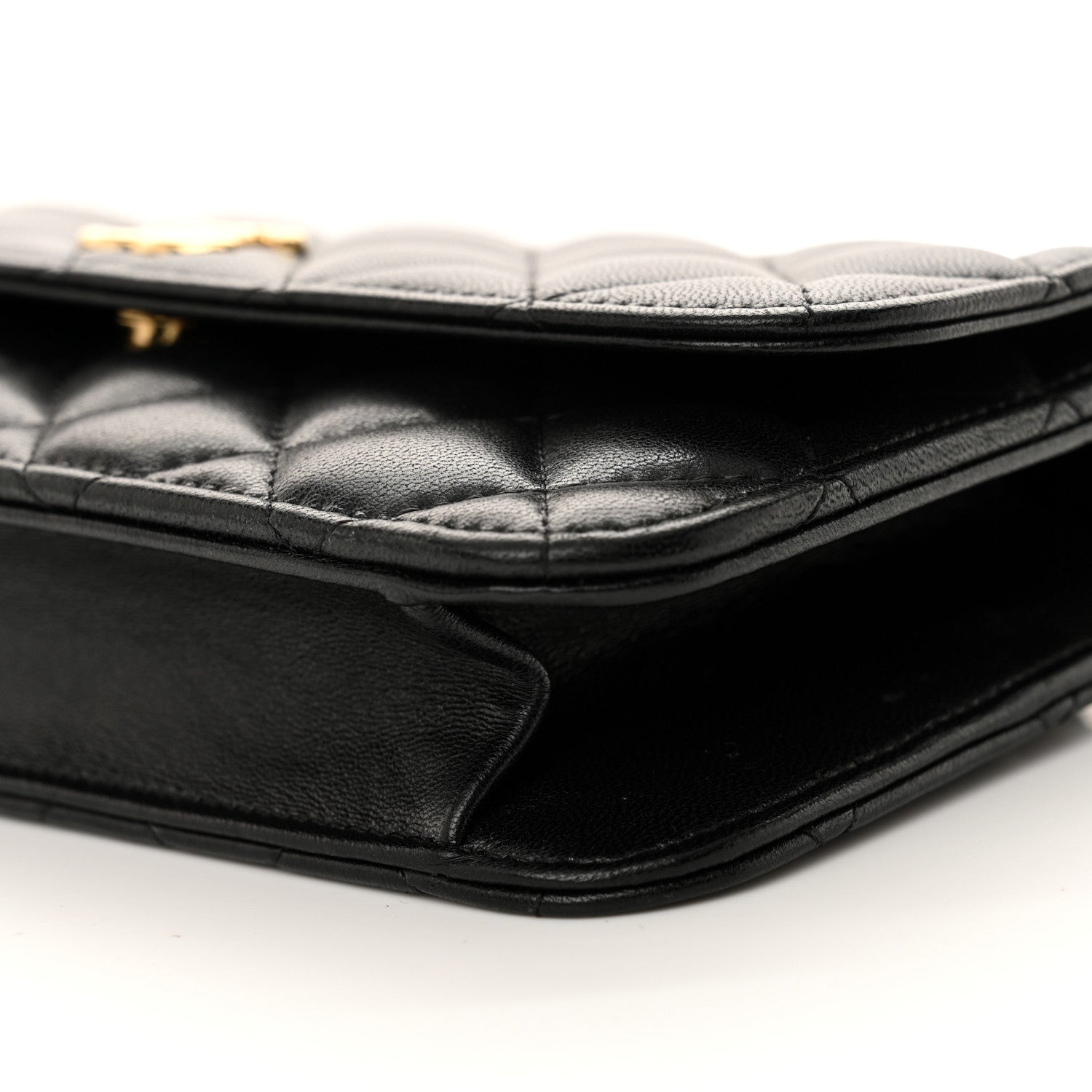 Chanel Lambskin Quilted Braided Clutch On Chain Black 11 of 11