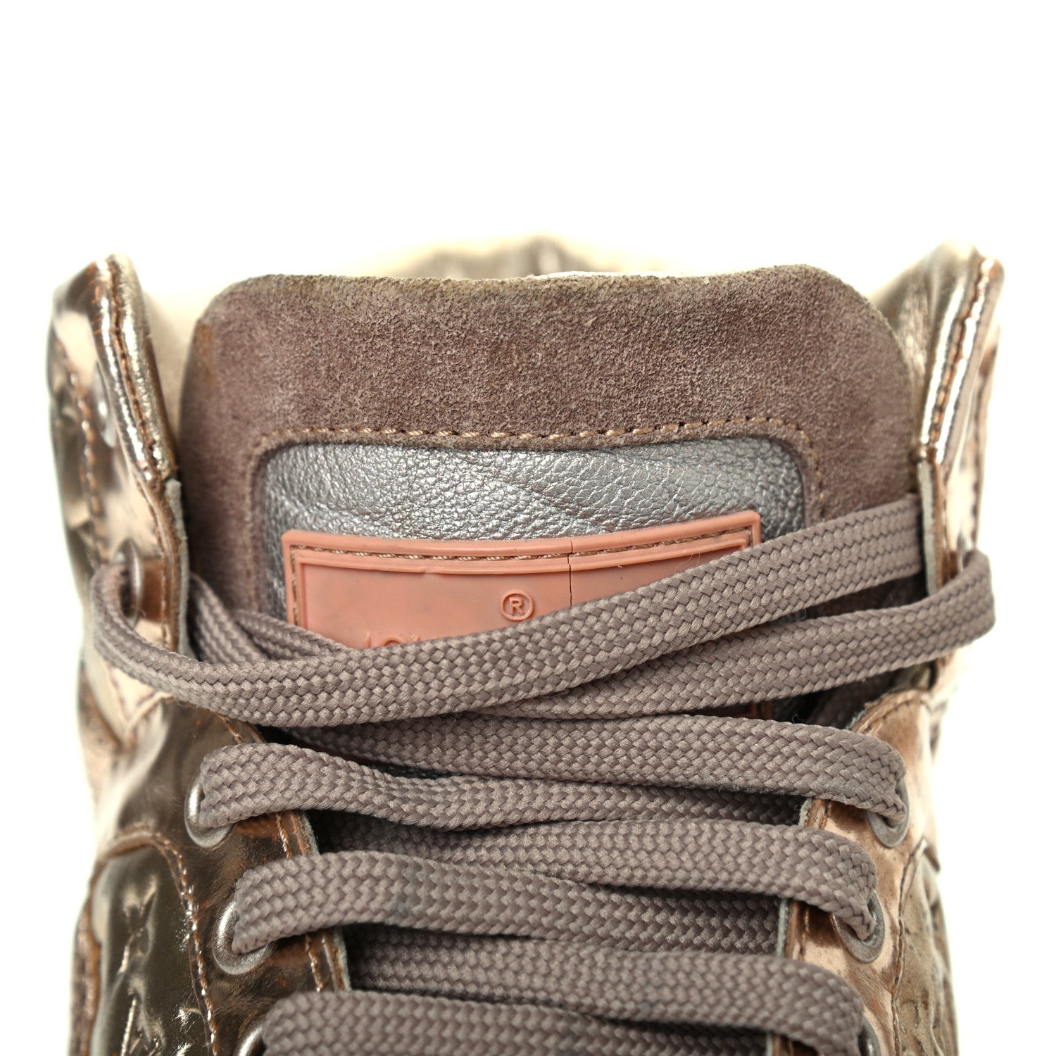Louis Vuitton Calfskin Embossed Monogram High Top Sneakers 36 Gold 14 of 18