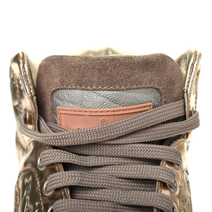 Louis Vuitton Calfskin Embossed Monogram High Top Sneakers 36 Gold 14 of 18