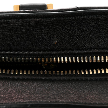 Saint Laurent Calfskin Matelasse Chevron Small Monogram Cabas Black 12 of 12