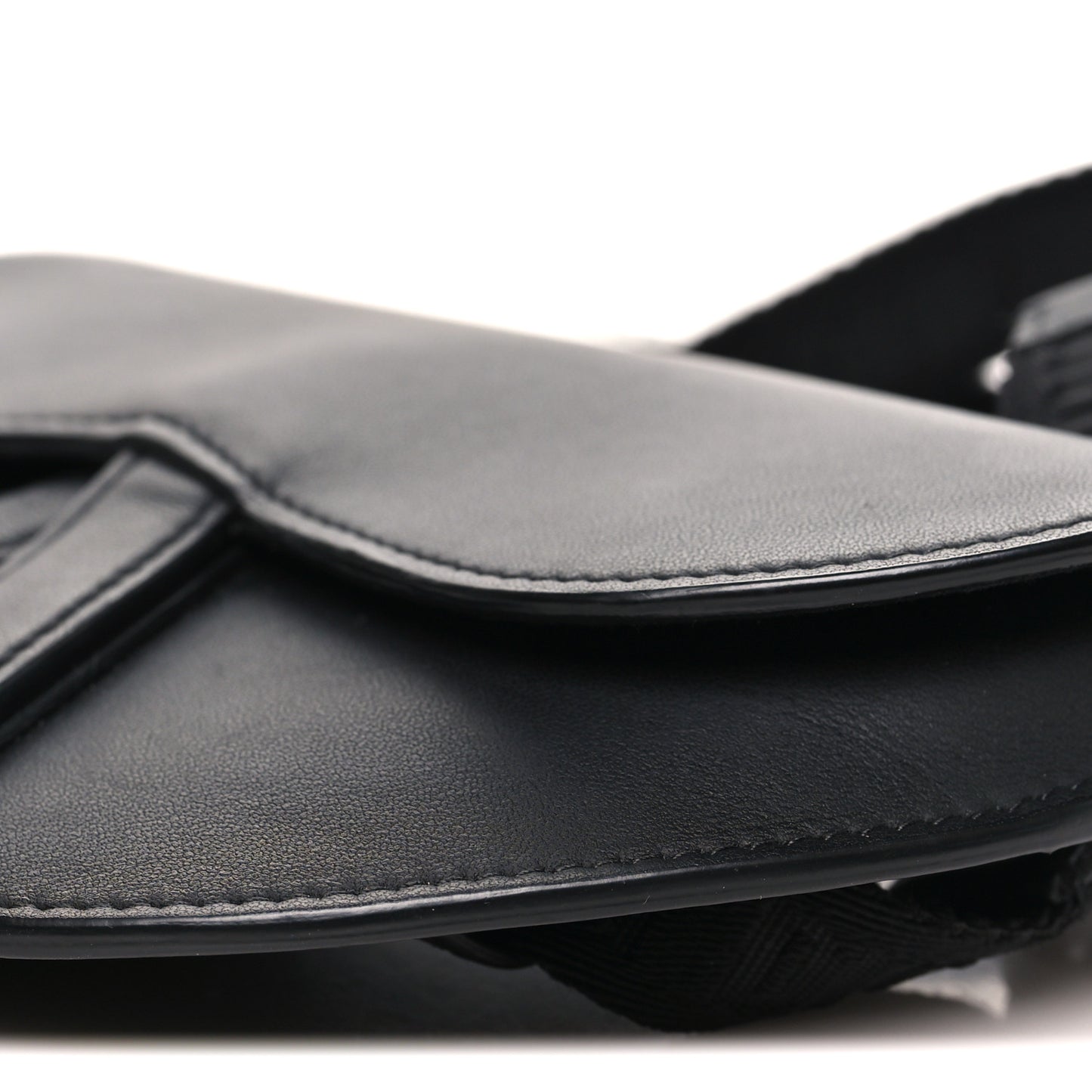 Ultra Matte Calfskin Saddle Belt Bag Black