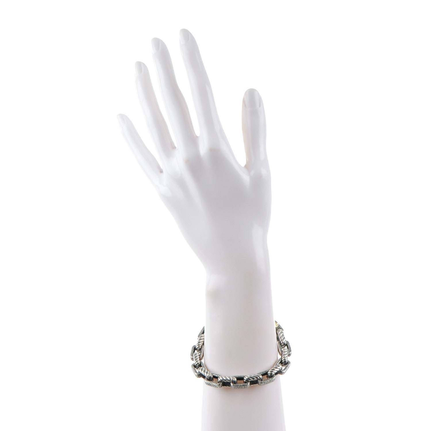 David Yurman Sterling Silver Mens Rectangle Link Bracelet 2 of 6