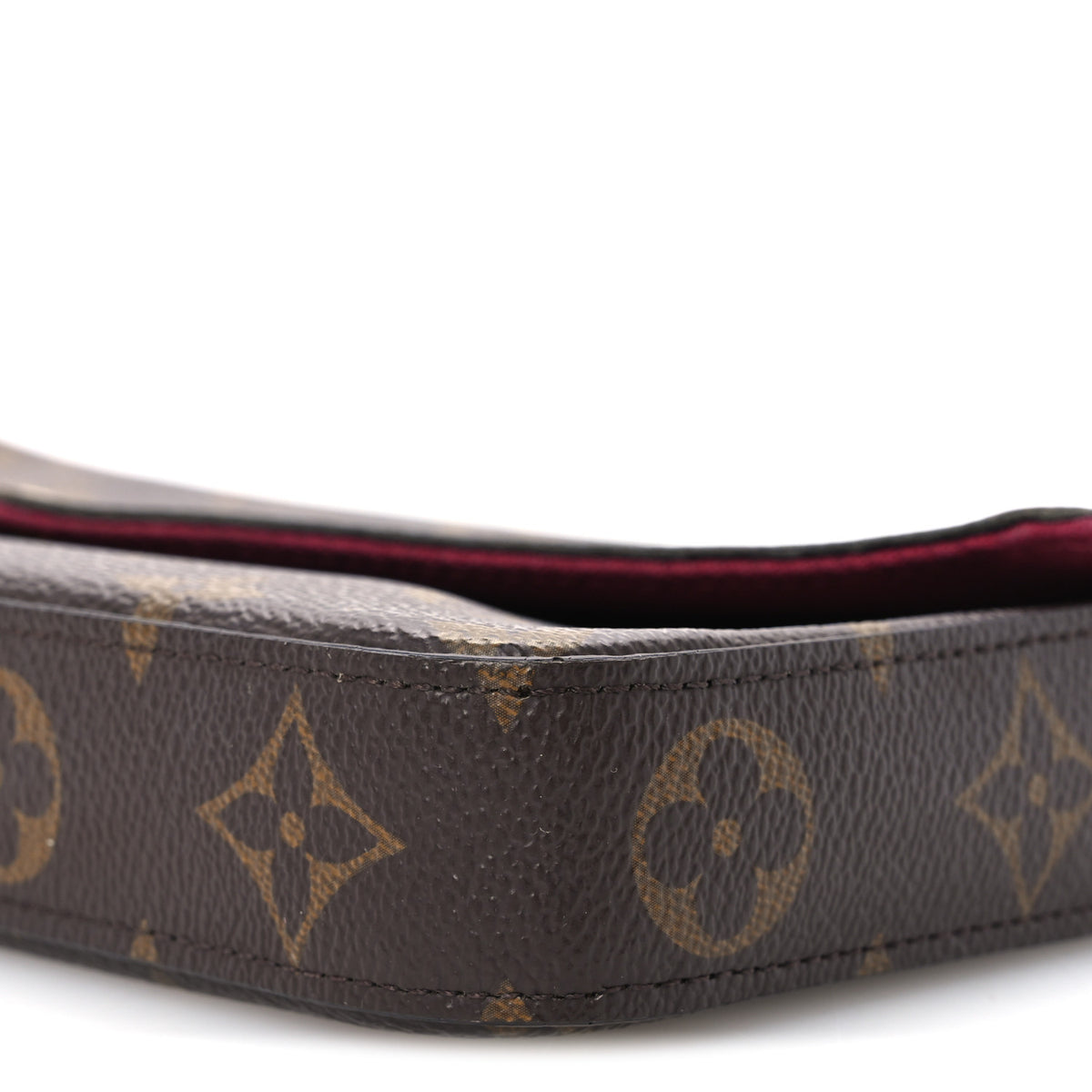 Monogram Pochette Felicie Chain Wallet Fuchsia