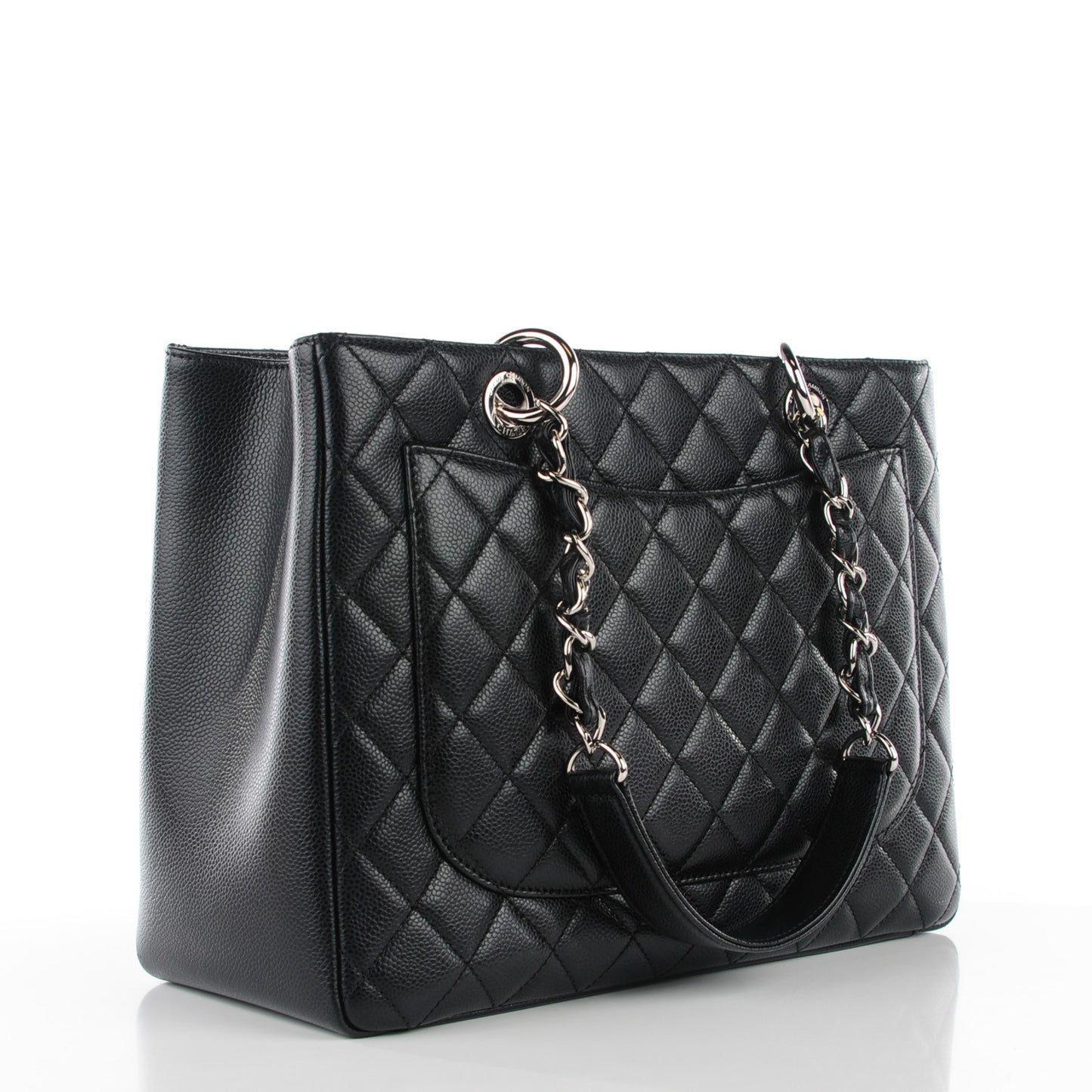 Caviar Quilted Grand Shopping Tote GST Black