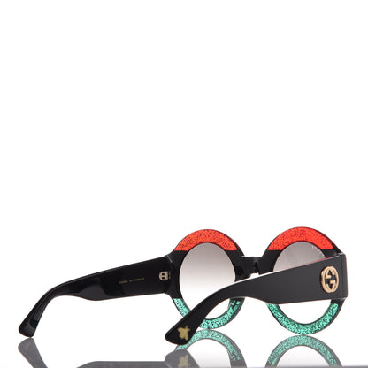 Gucci Acetate Round GG0084S Sunglasses Black Red Green 3 of 9