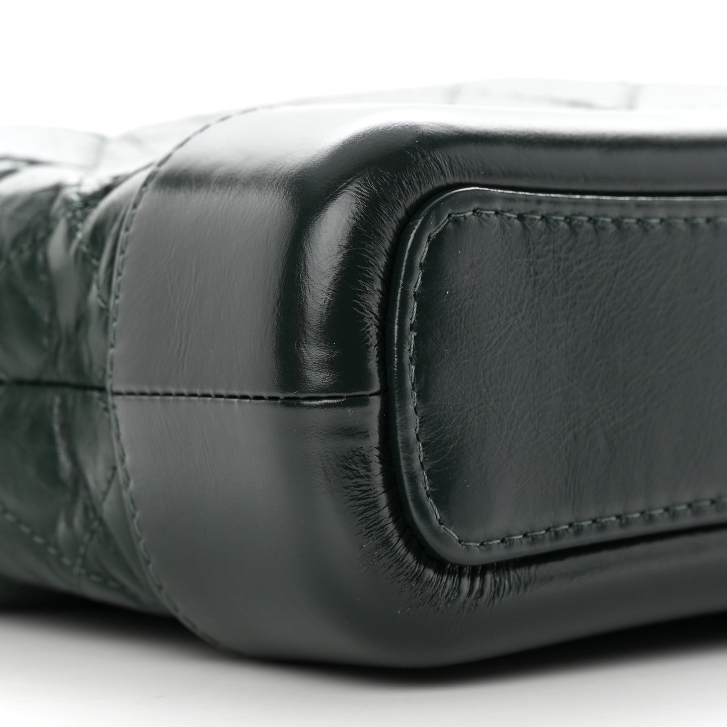 Aged Calfskin Quilted Small Gabrielle Hobo Dark Green