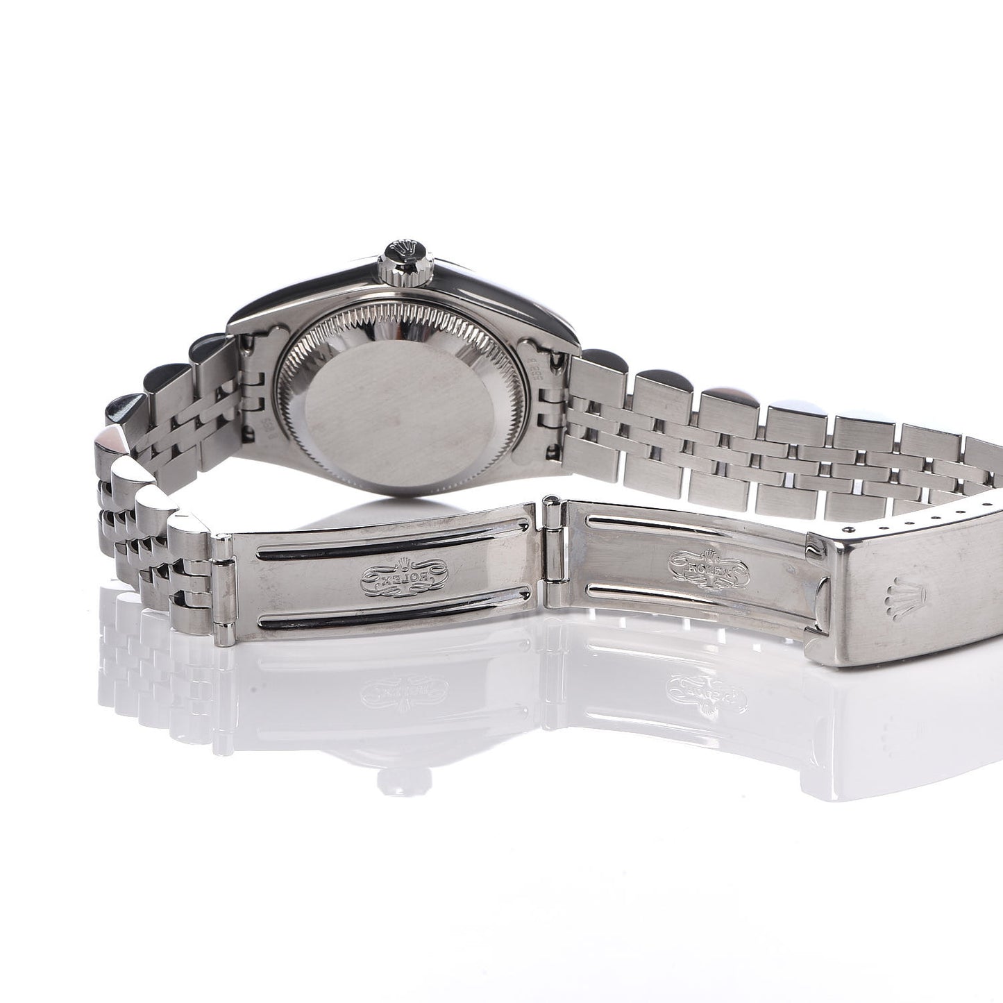 Stainless Steel 18K White Gold Blue Sapphire 26mm Oyster Perpetual Datejust Watch Silver 79174