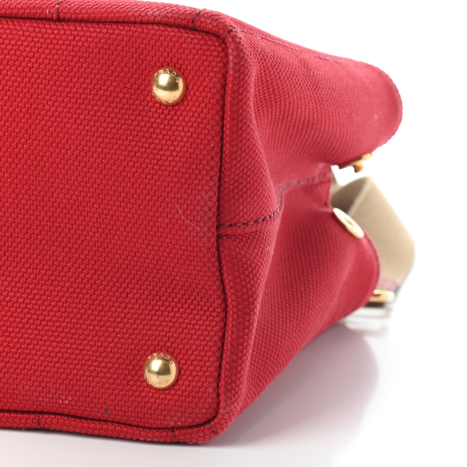 Prada Canapa Small Logo Tote Rosso Talco 9 of 9