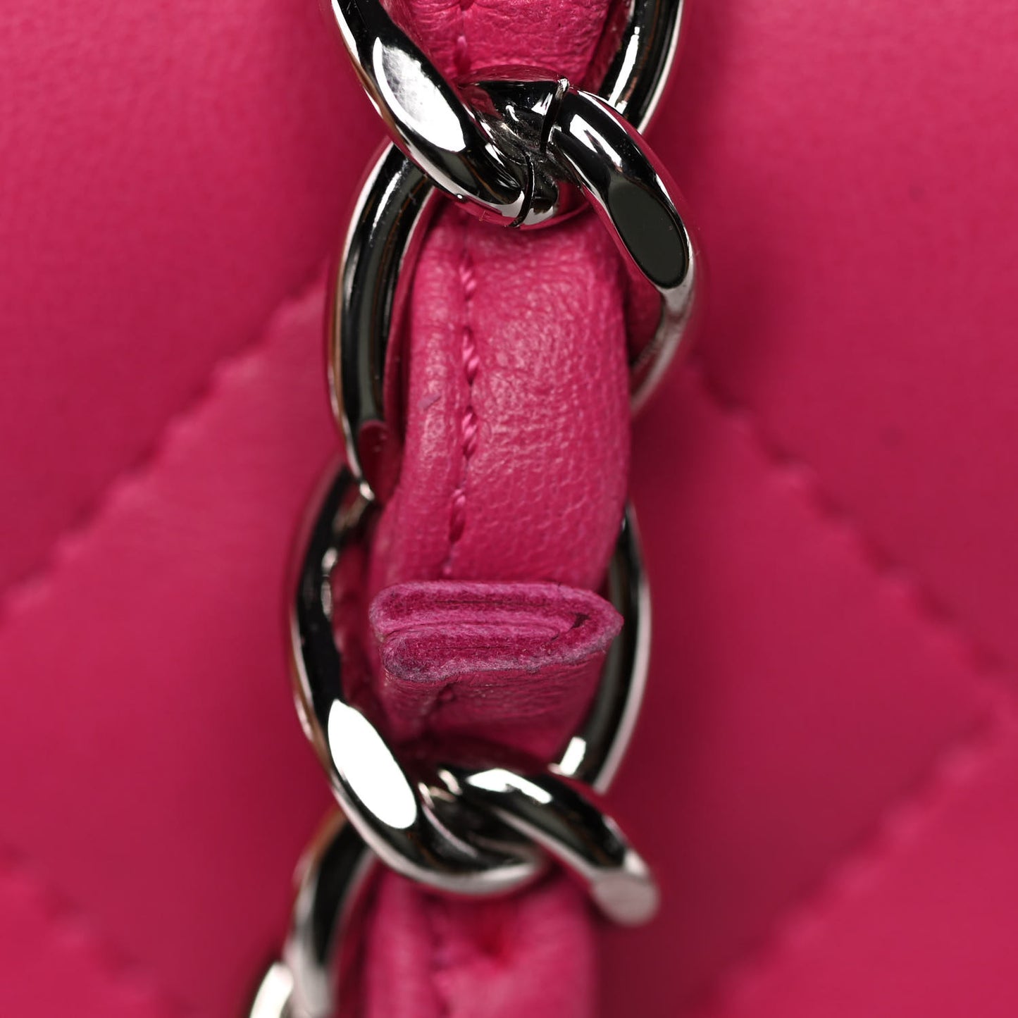 Lambskin Quilted Jumbo Double Flap Dark Pink