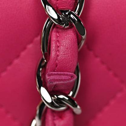 Chanel Lambskin Quilted Jumbo Double Flap Dark Pink 10 of 10