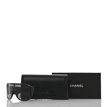 Chanel Acetate Crystal CC Shield Sunglasses 5466-B Black 8 of 8