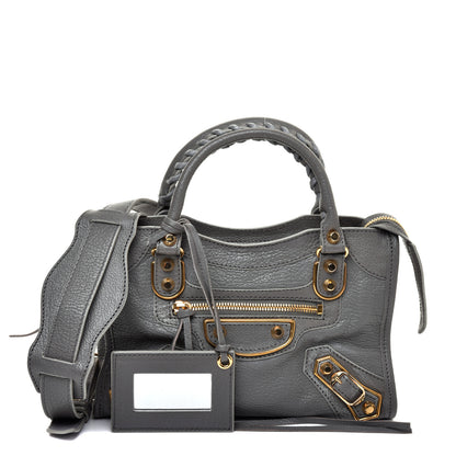 Balenciaga Chevre Gold Metallic Edge Hardware Mini City Gris Acier 1 of 9