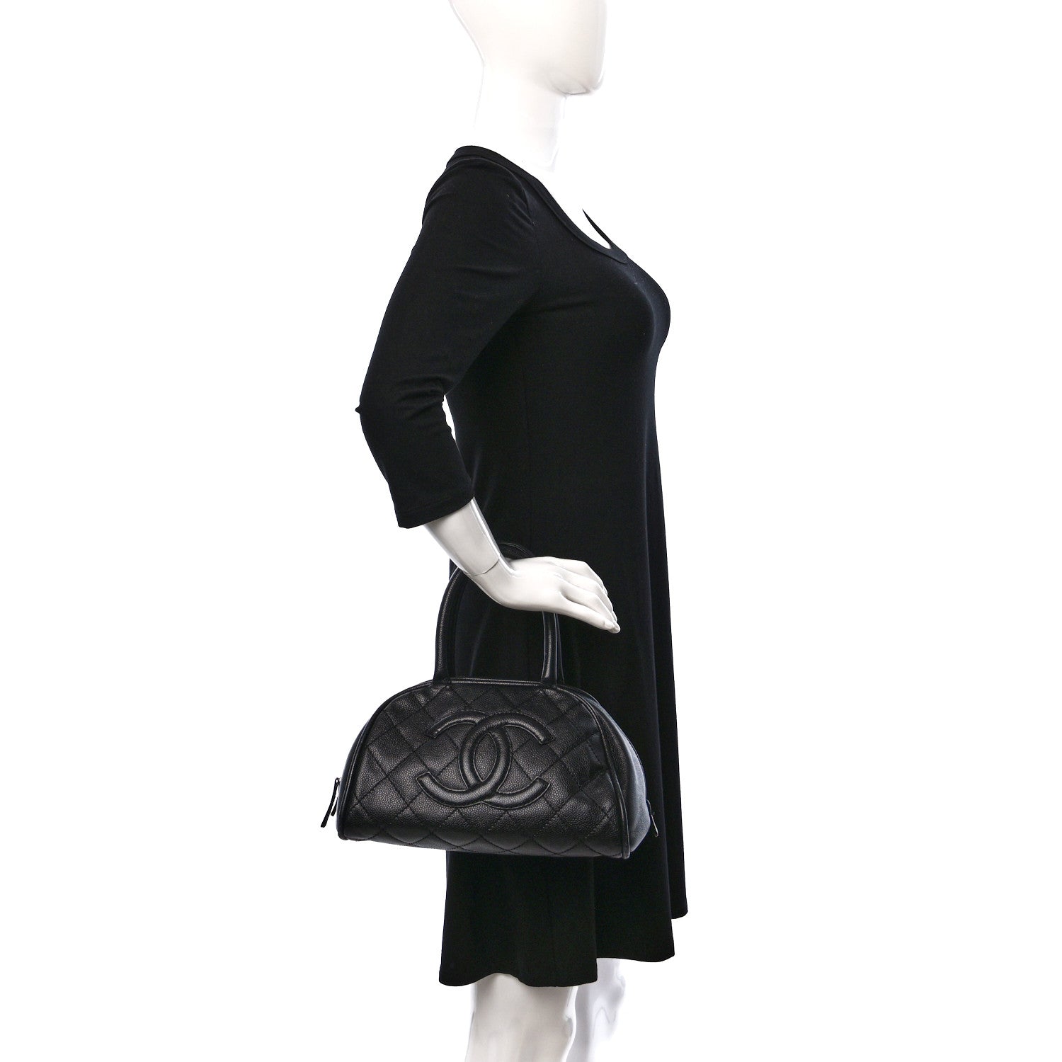 Chanel Caviar Quilted Small Bowler Black 2 of 17
