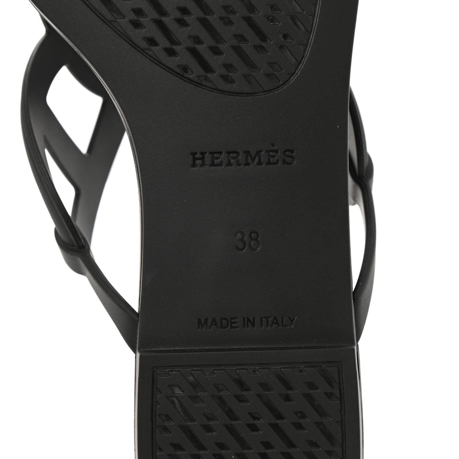Hermes Rubber Womens Egerie Sandals 38 Black 6 of 9