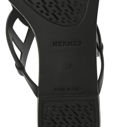 Hermes Rubber Womens Egerie Sandals 38 Black 6 of 9