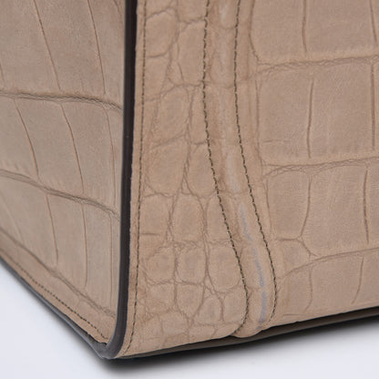 Celine Crocodile Embossed Nubuck Medium Phantom Luggage Beige 10 of 14