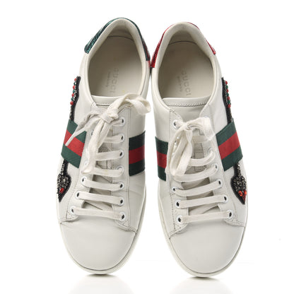 Gucci Calfskin Web Studded Arrow Ace Sneakers 38 White 5 of 12