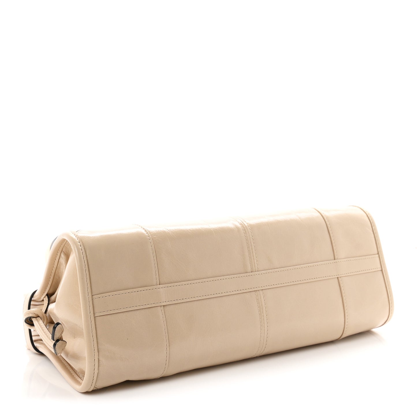 Glossy Calfskin Triangle Medium Bonnie Shoulder Bag Travertine