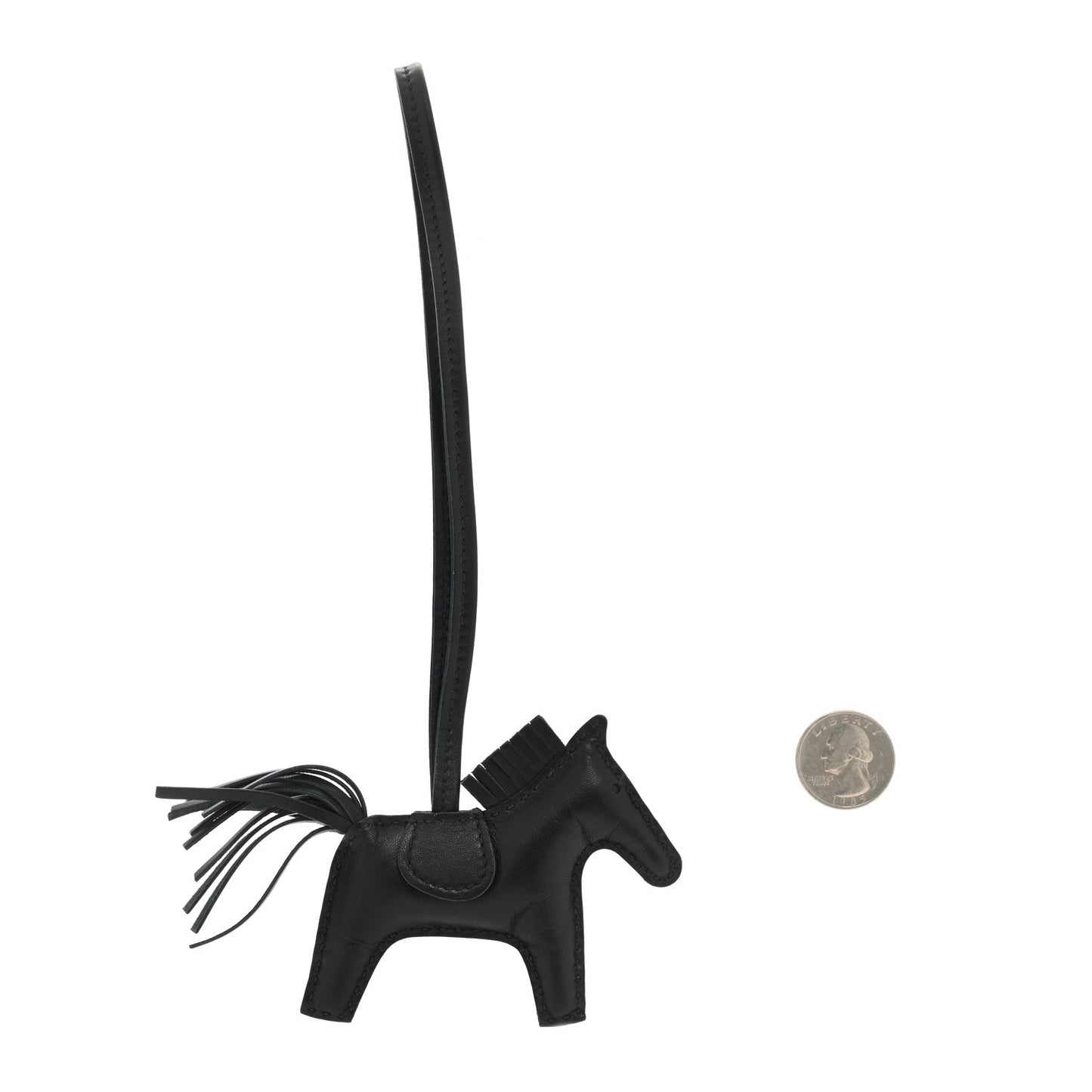 Milo Lambskin Grigri Rodeo Horse Bag Charm PM So Black