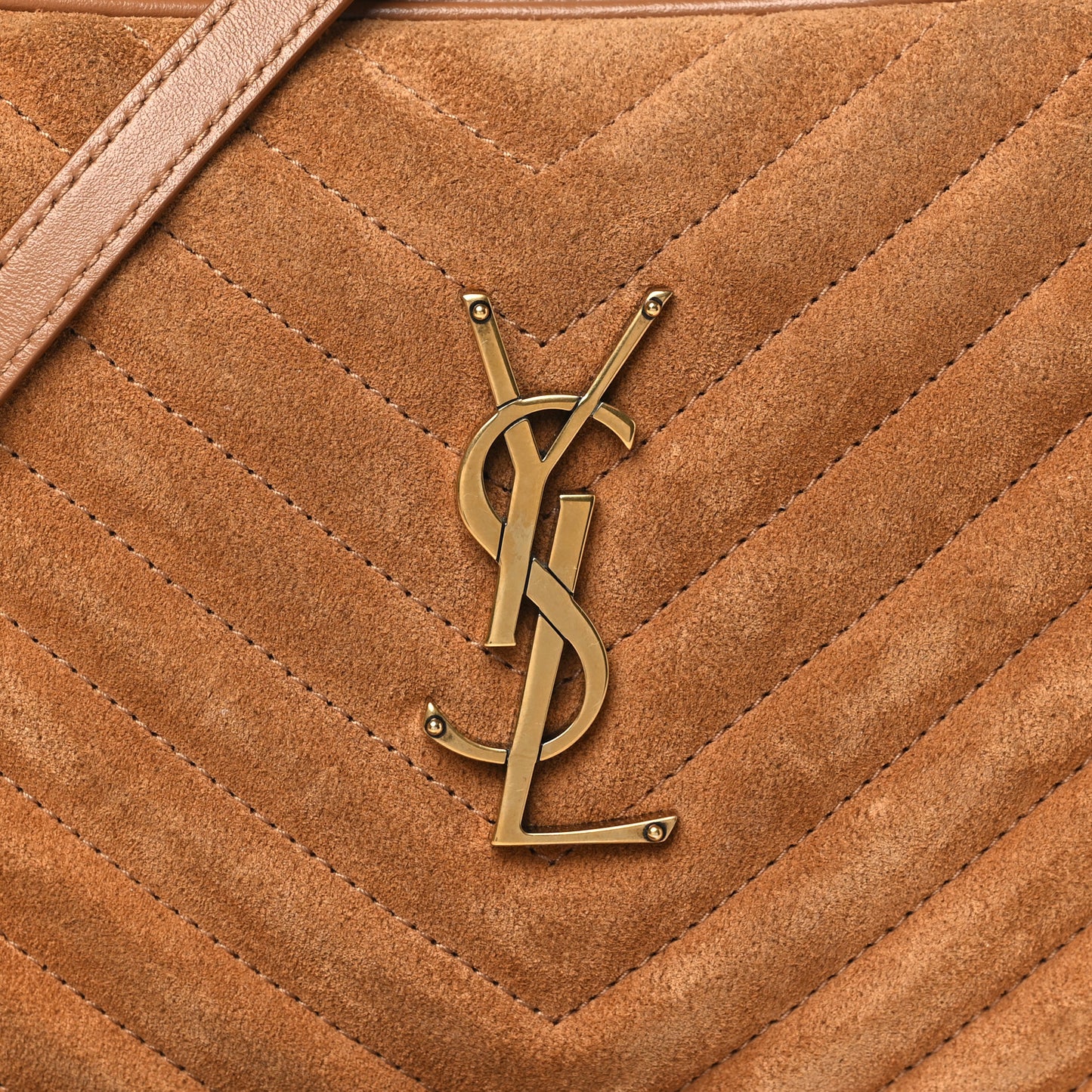 Suede Matelasse Monogram Lou Camera Bag Cinnamon