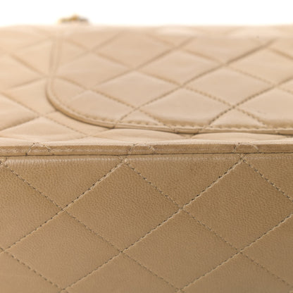 Chanel Lambskin Quilted Medium Double Flap Beige 20 of 23