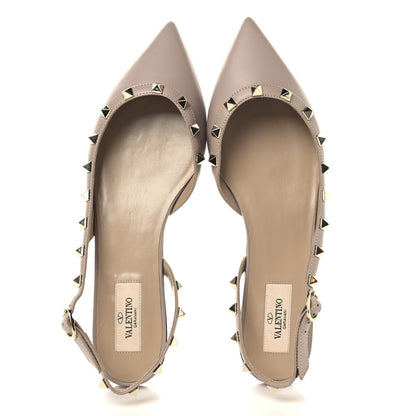 Valentino Garavani Nappa Rockstud Slingback Flats 38.5 Poudre 2 of 10