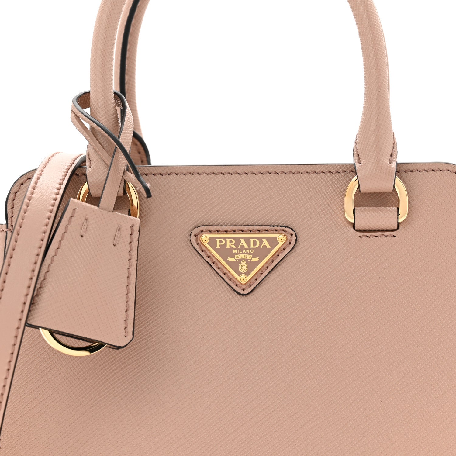 Prada Saffiano Soft Calfskin Mini Zippered Tote Cipria 7 of 9