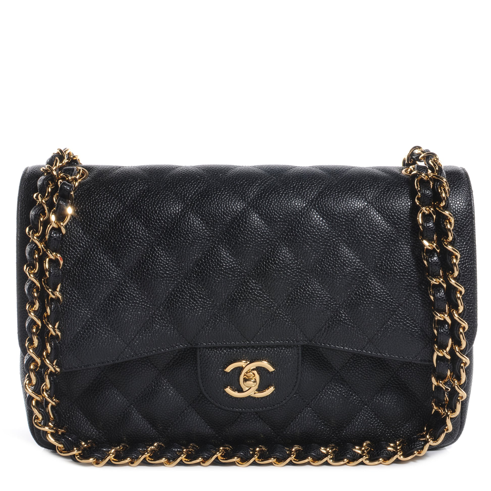 Chanel Caviar Quilted Jumbo Double Flap Black 1 of 8