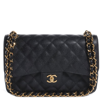 Chanel Caviar Quilted Jumbo Double Flap Black 1 of 8