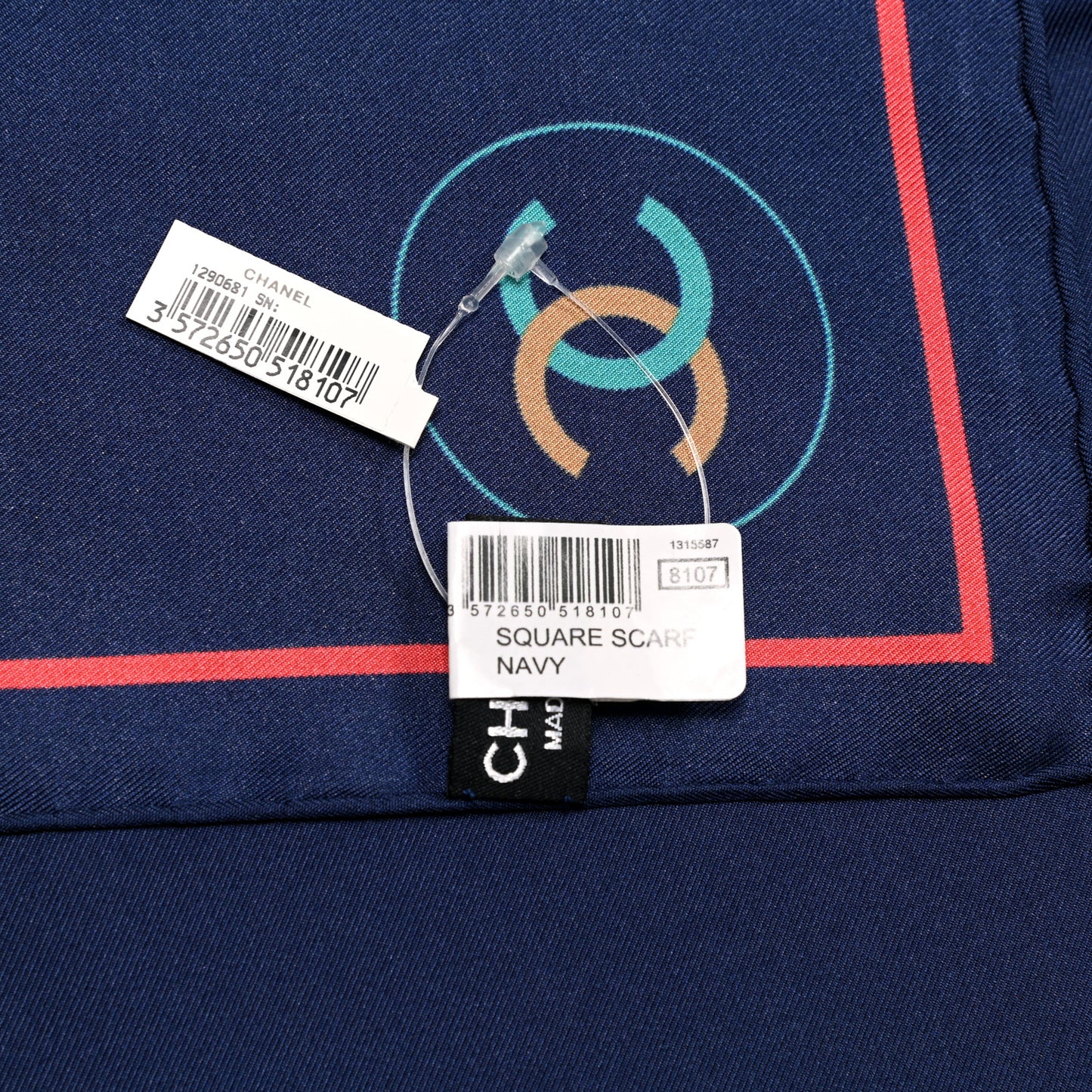 Silk CC Square Scarf Navy Multicolor
