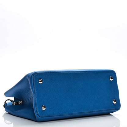 Louis Vuitton Taurillon Capucines MM Electric Blue 4 of 6