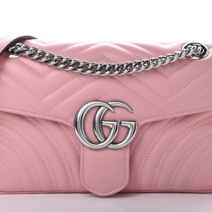 Gucci Calfskin Matelasse Small GG Marmont Shoulder Bag Wild Rose 7 of 12