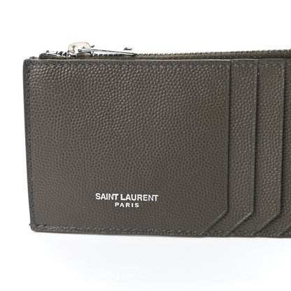 Saint Laurent Graine De Poudre 5 Fragments Zip Pouch Card Holder Olive 10 of 11