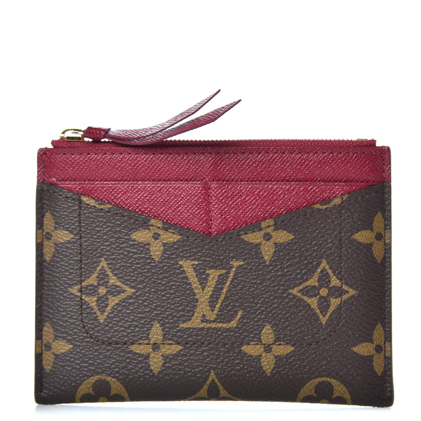 Monogram Zipped Card Holder Fuchsia