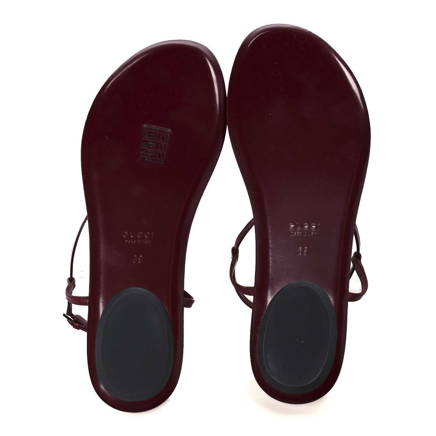 Gucci Calfskin Guccissima Bamboo Womens Susanna Sandals 39 Rosso Ancora 6 of 9
