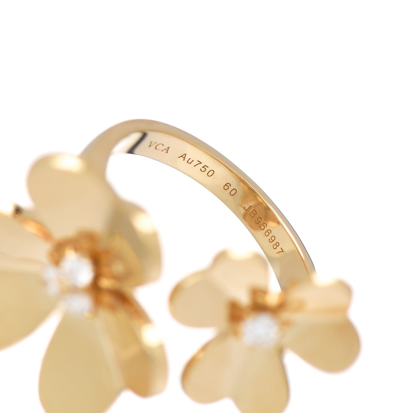 18K Yellow Gold Diamond Frivole Between The Finger Ring 60 9