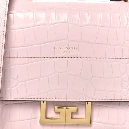 Givenchy Calfskin Crocodile Embossed Mini Eden Top Handle Pink 7 of 9