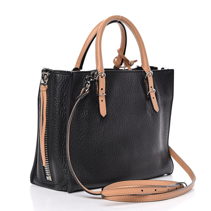 Balenciaga Grained Calfskin Papier Mini A4 Zip Around Tote Black Beige 3 of 10