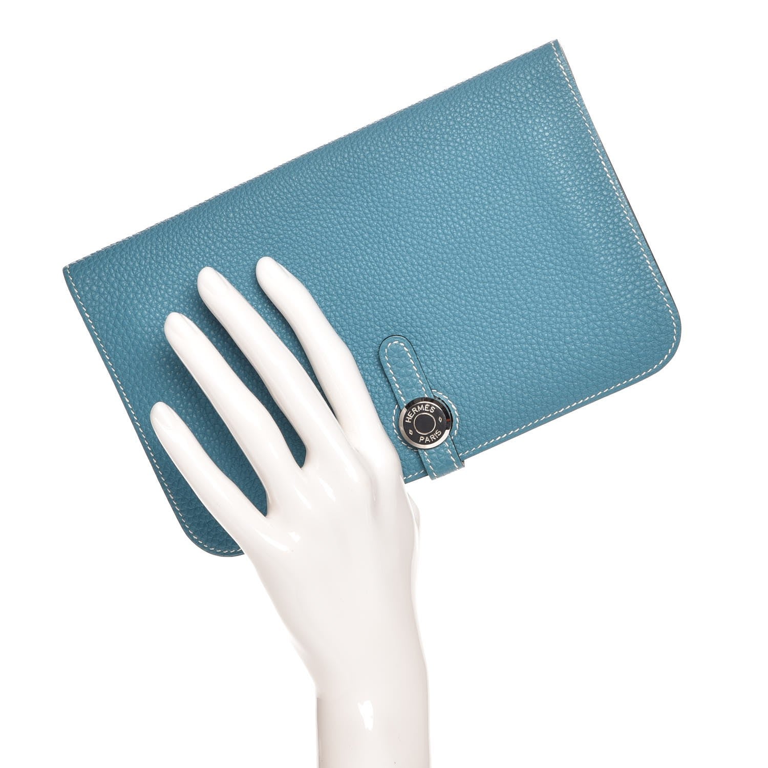 Hermes Togo Dogon Duo Wallet Blue Jean 2 of 15