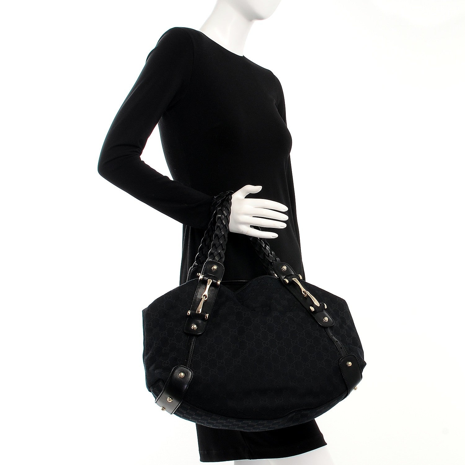 Gucci Monogram Medium Pelham Shoulder Bag Black 2 of 8