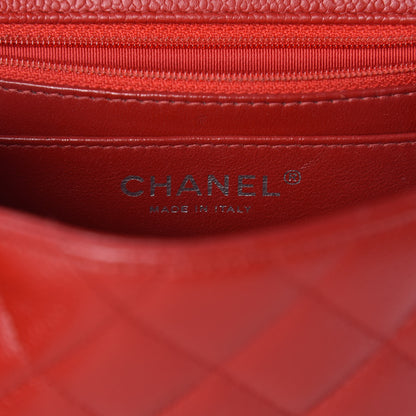 Chanel Caviar Quilted Mini Square Flap Red 6 of 9