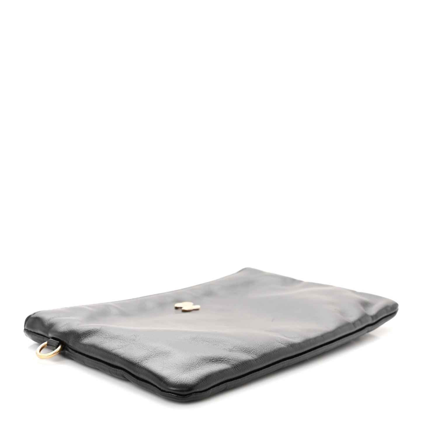 Shiny Calfskin Chanel 22 Removable Pouch Black
