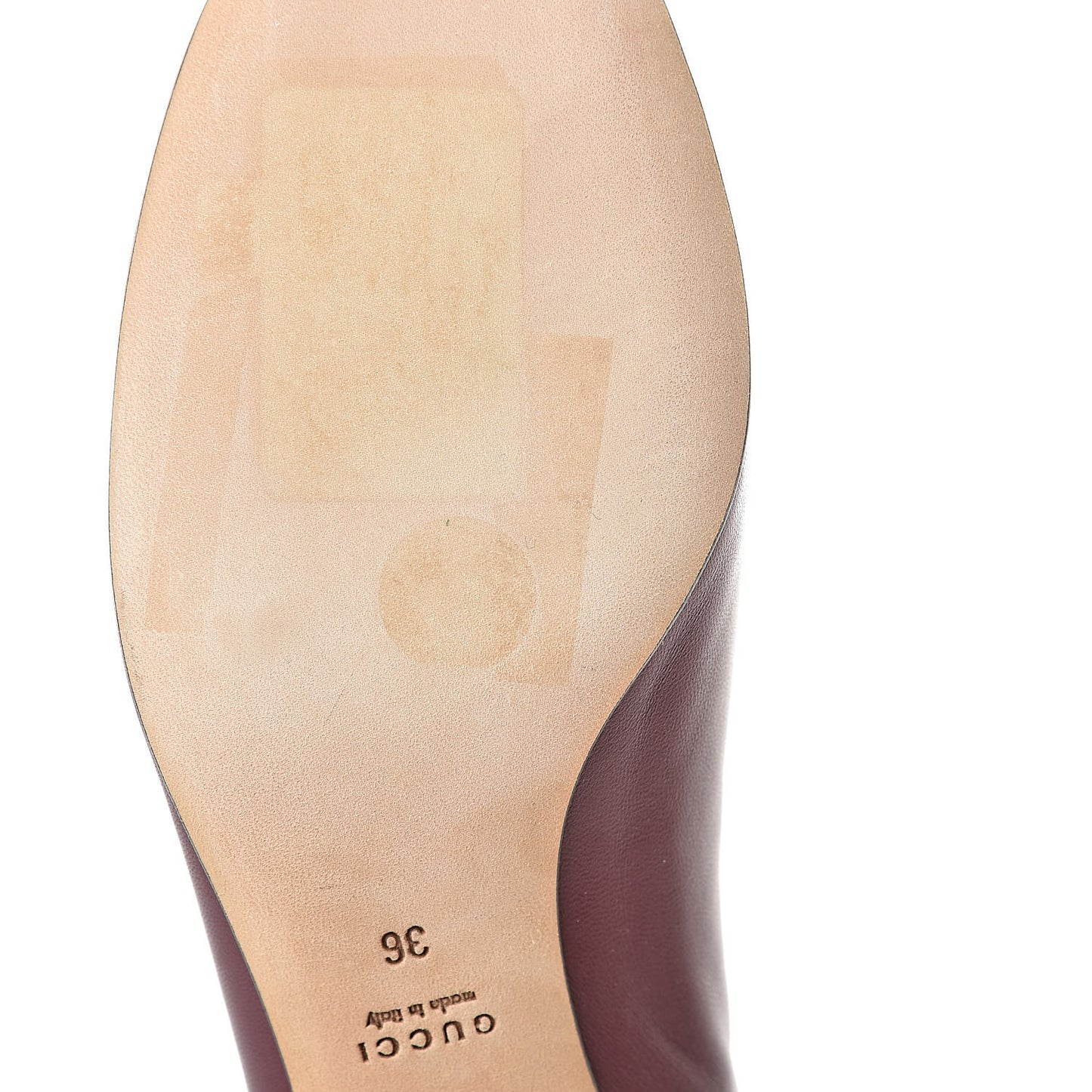 Calfskin Studded Interlocking G Flat 36 Burgundy
