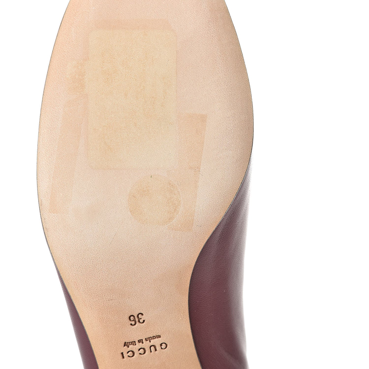 Gucci Calfskin Studded Interlocking G Flat 36 Burgundy 10 of 14
