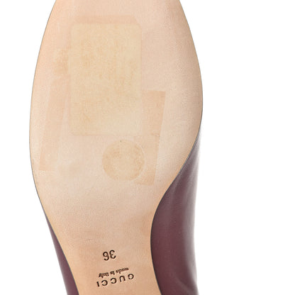 Gucci Calfskin Studded Interlocking G Flat 36 Burgundy 10 of 14
