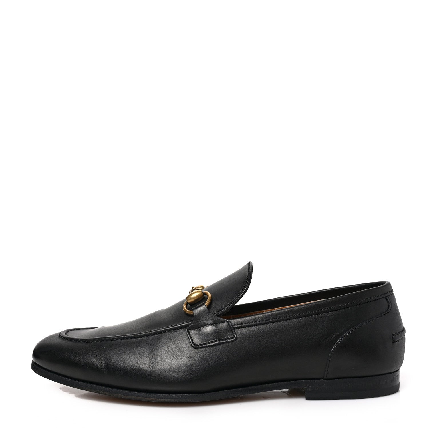 Gucci Calfskin Horsebit Mens Jordaan Loafers 7 Black 1 of 8