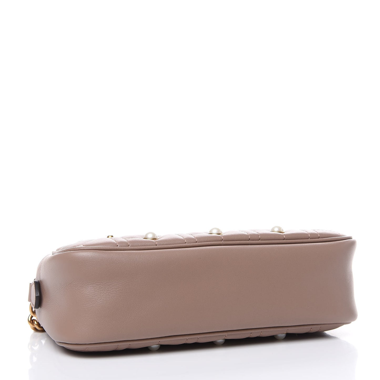 Calfskin Matelasse Studded Small Pearly GG Marmont Chain Shoulder Bag Porcelain Rose