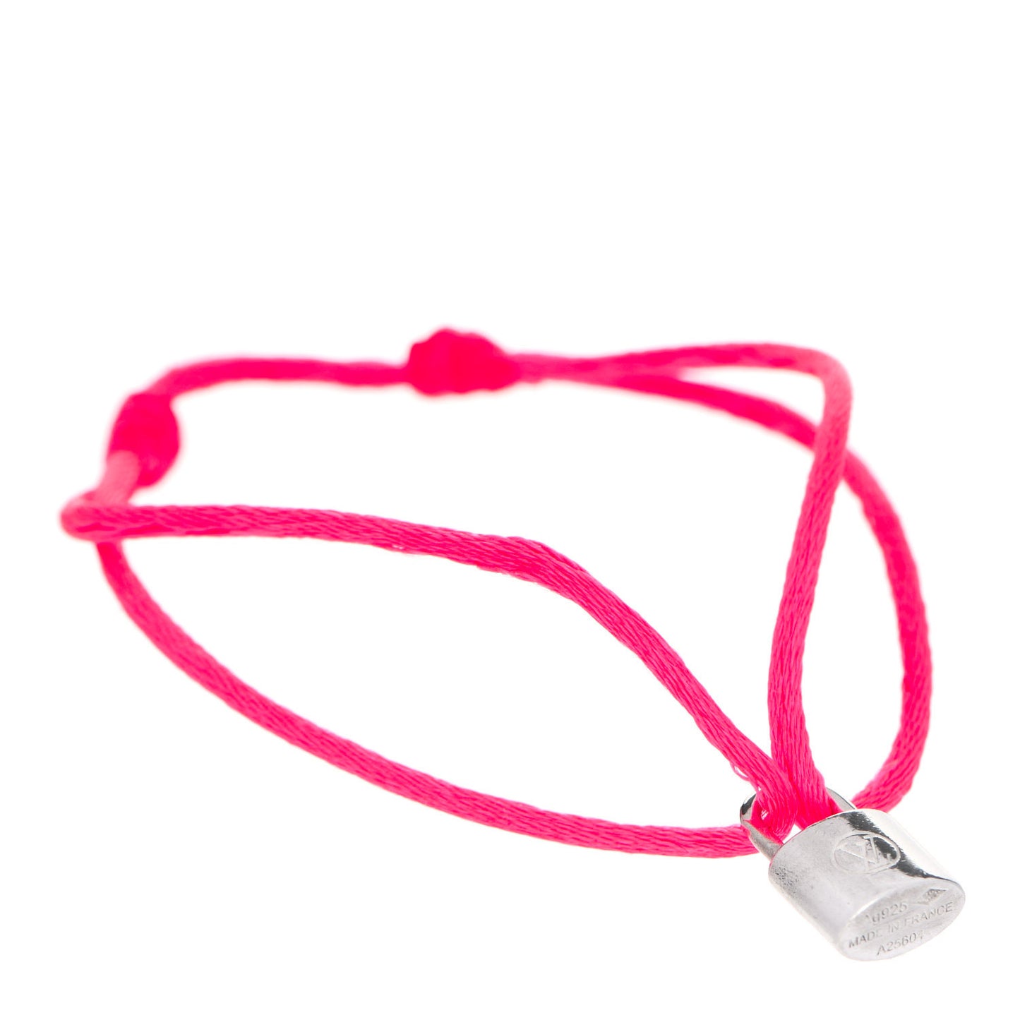 X UNICEF Sterling Silver Lockit Bracelet Neon Pink