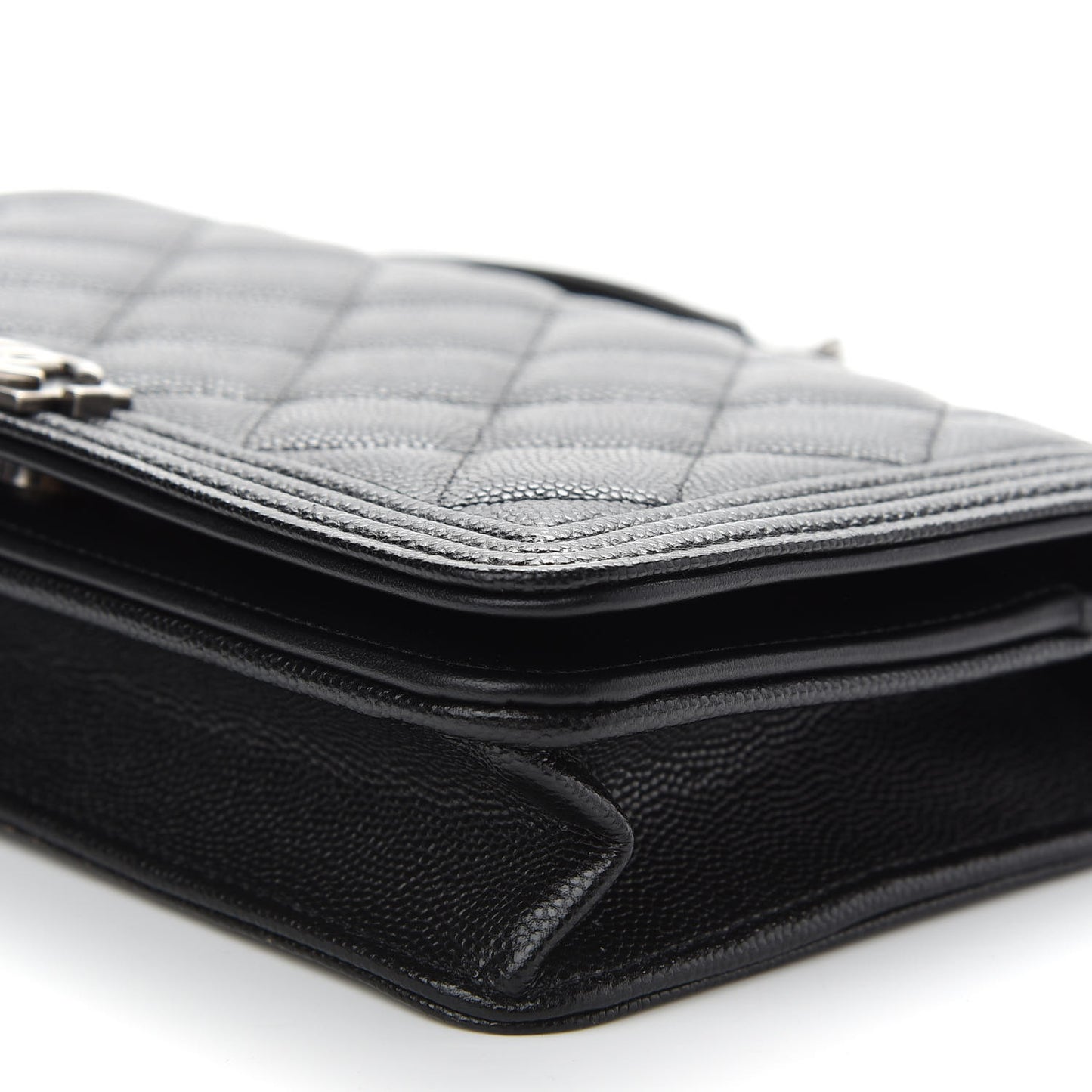 Caviar Quilted Boy Wallet On Chain WOC Black