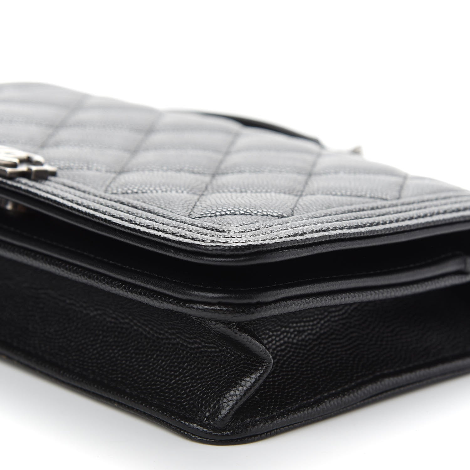 Chanel Caviar Quilted Boy Wallet On Chain WOC Black 10 of 10